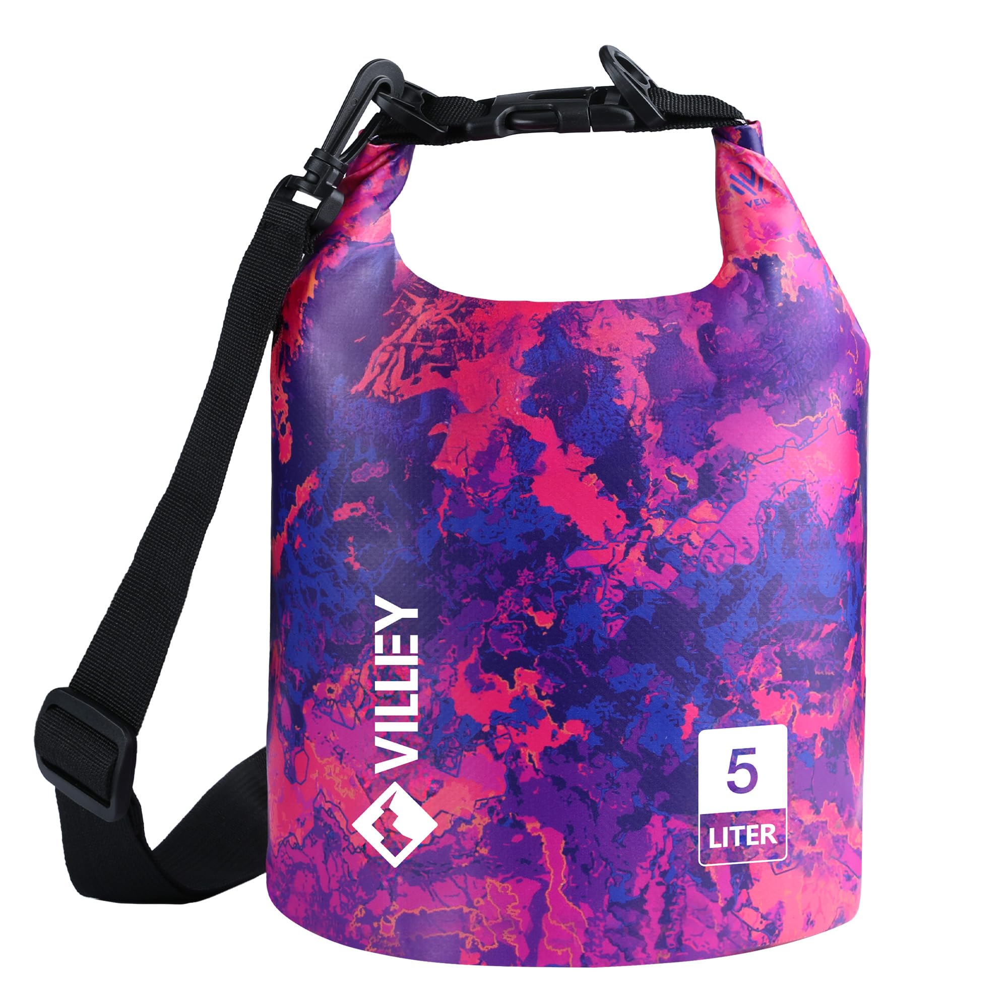 VILLEY Dry Bag Waterproof 5L Roll Top Sack Keeps Gear Dry Lightweight Sack for Kayaking Boating Camping Swimming and Beach Adventures Red Camo Red Cam