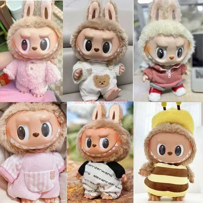 Plush Dolls Only Selling Clothes 38cm Pendant Blind Box Macaron Cloth Labubu Time To Chill Filled Doll Accessories Cos Gift Doll Pure Handma H250221
