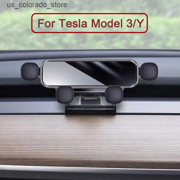Cell Phone Mounts Holders Gravity Car Phone Holder Mobile Cell Phone Support Mount for Tesla Model 3 Y 2017 2019 2020 2022 2023 Accessories