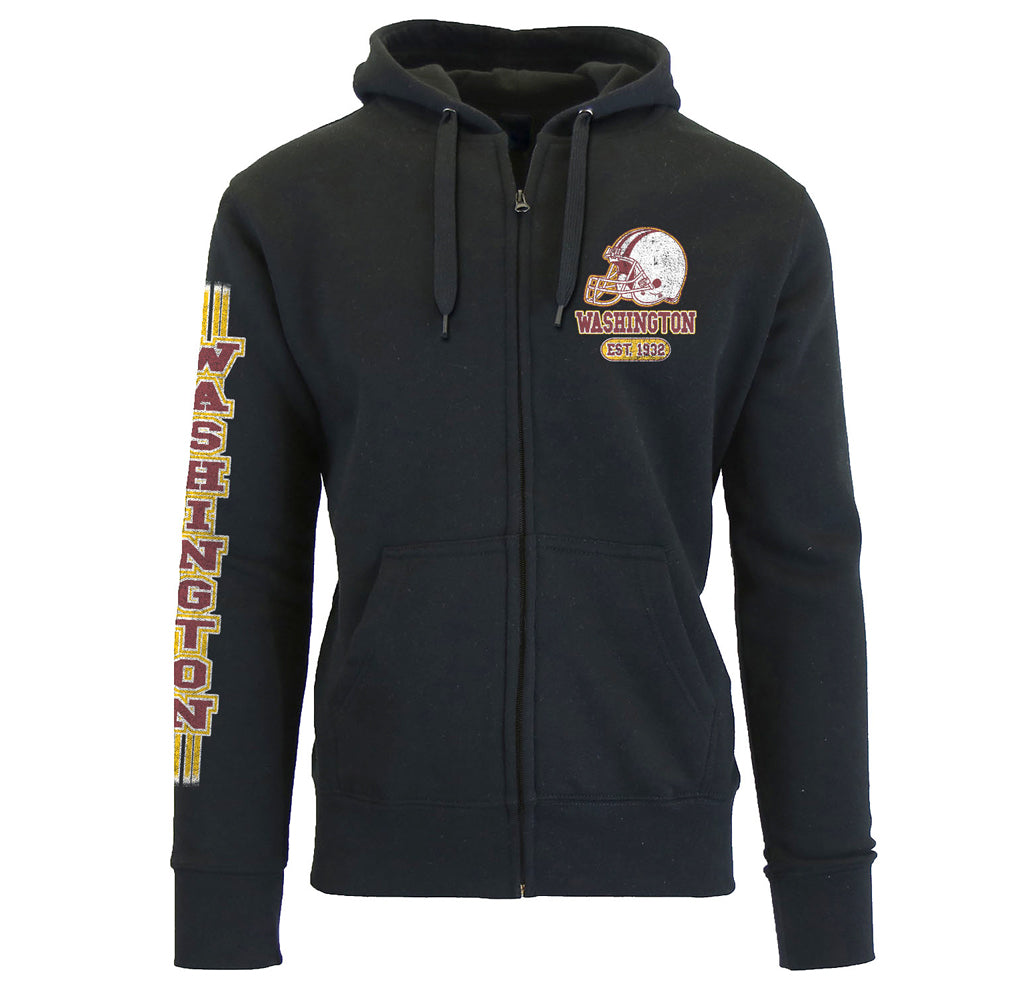 Men's Game Day Football Zip Up Hoodie - Washington - Black - 2XL