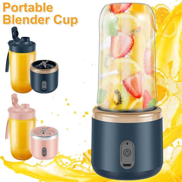 Mini Juice Blender 400ml Portable Blender Cup Six Blade Juice Mixer Blender Cordless Rechargeable Fruit Juicer Blender PersonalXJ241227