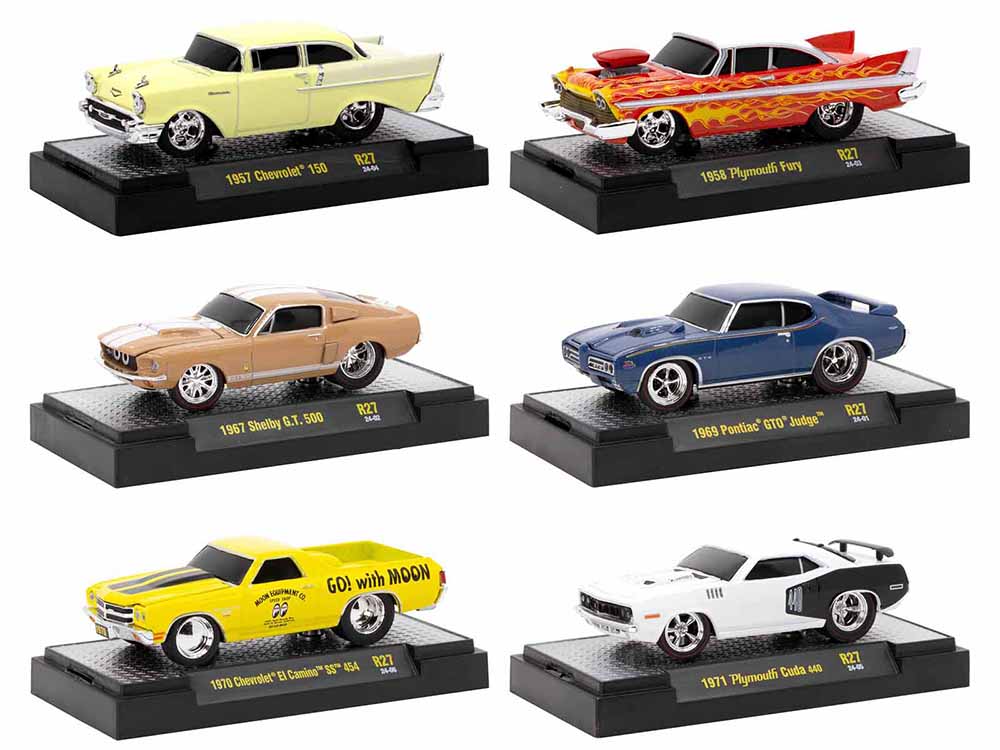 "Ground Pounders" 6 Cars Set Release 27 IN DISPLAY CASES Limited Edition 164 Diecast Model Cars by M2 Machines
