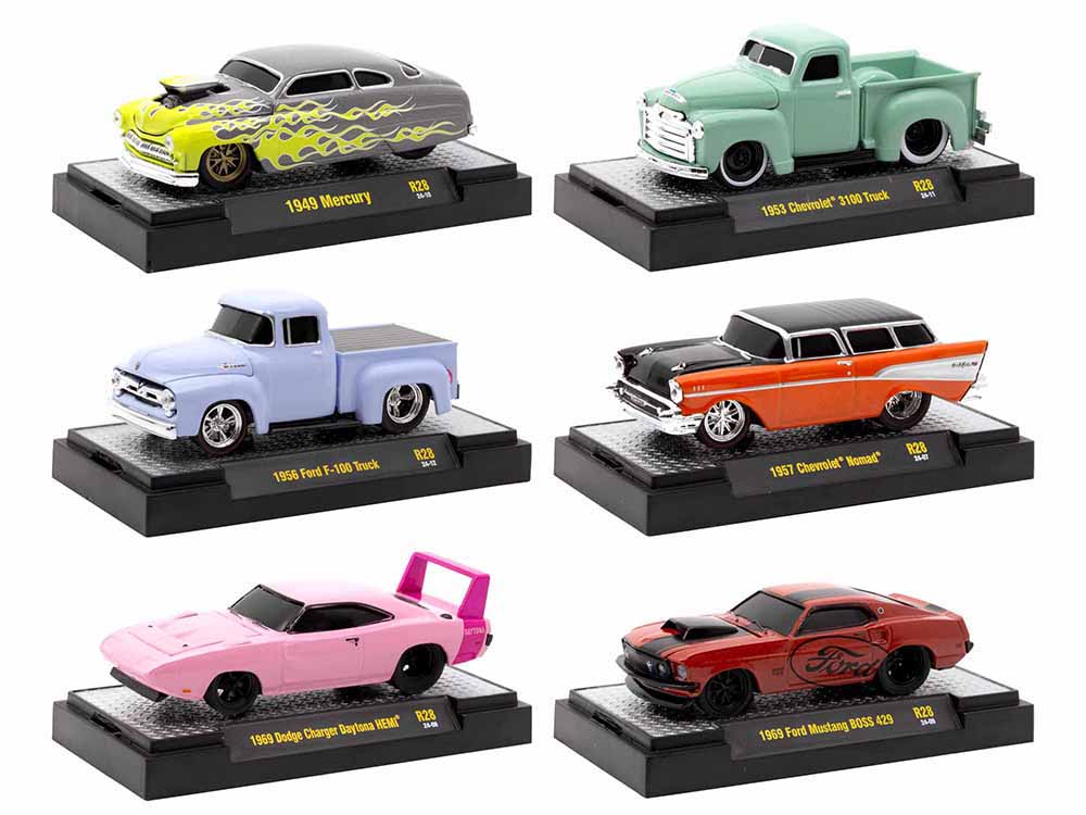 "Ground Pounders" 6 Cars Set Release 28 IN DISPLAY CASES Limited Edition 164 Diecast Model Cars by M2 Machines