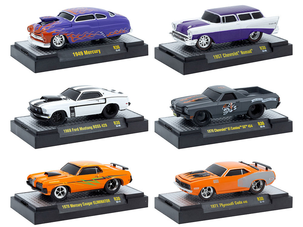 "Ground Pounders" 6 Cars Set Release 30 IN DISPLAY CASES Limited Edition 164 Diecast Model Cars by M2 Machines