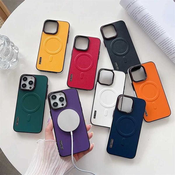 New Arrival Luxury leather case suitable for iPhone 16 Pro Max 15 14 13 12 Pro Max lens collision protection magnetic charging shockproof co
