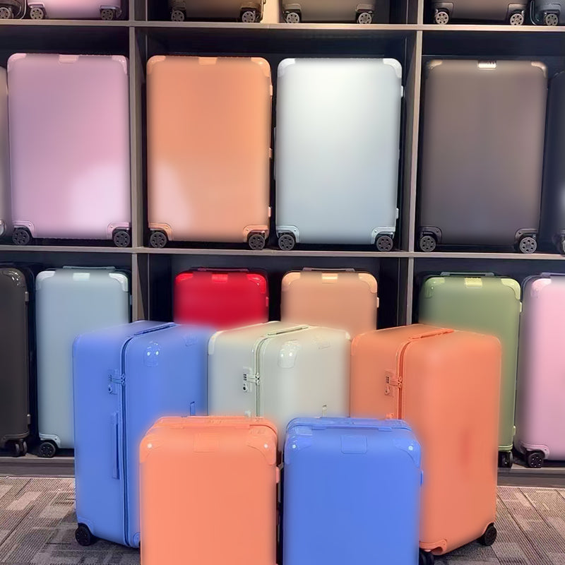 DESIGNER luggage carry-on suitcase and travel suitcase feature smooth-rolling wheels, a sturdy top handle, and a sleek, minimalist design.