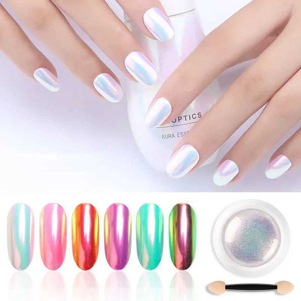 Super Fine Chameleon Neon Shell Powder Nail Glitter Mirror Iridescent Nail Glitters Chrome Nail Art Pigment PowderC250111