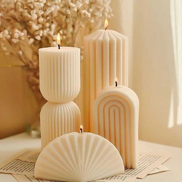 Candles Luxury Decoration Candle Nordic Geometric Scented Candles Aesthetic Big Home Decorative Candles Table Decoration And Accessories Q24