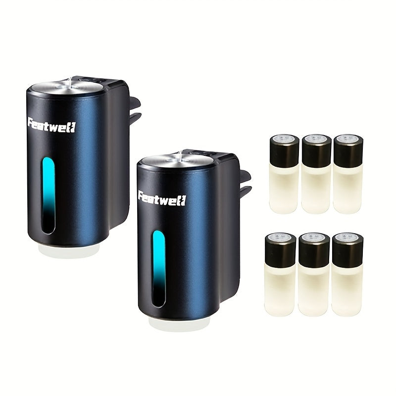 TEMU 2pcs Smart Car Air Aromatherapy Diffuser, Fragrance Car Air Fresheners With 3 Adjustable, Humidifier Essential Oil Diffuser For Vehicle