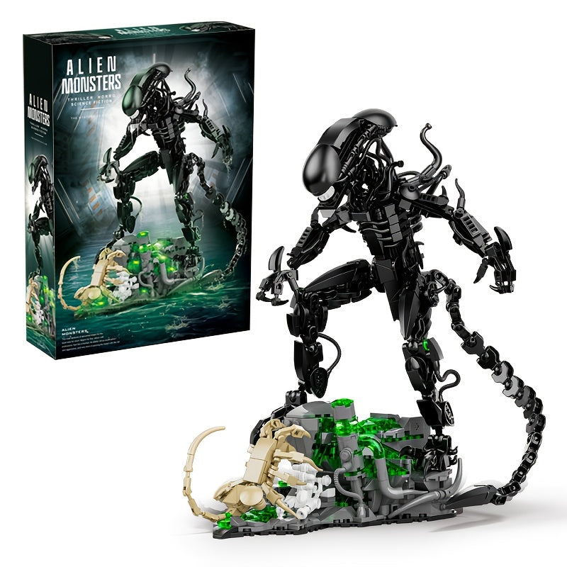 TEMU 958+ Cool Building Block Set, Dly Assembly Of Movie Character Models Inblack Abs, Christmas , Model Building, Diy Assembly Kit, Detailed