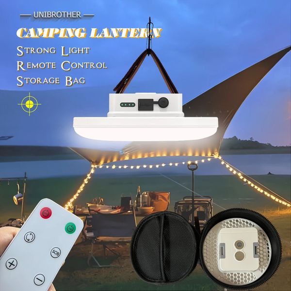 Remote Control Rechargeable LED Magnet Camping Lantern 13500mAh Powerful Portable Flashlight Fishing Light Floodlight Tent Lamp 250210