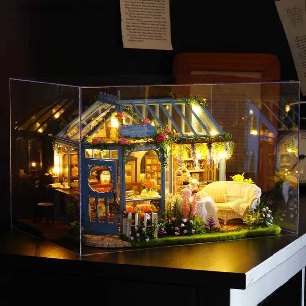 ArchitectureDIY House Handmade Diy Dollhouse Wooden Toy Doll House Furniture Assemble Puzzle 3D Miniature Dollhouse Educational Toys For Ch