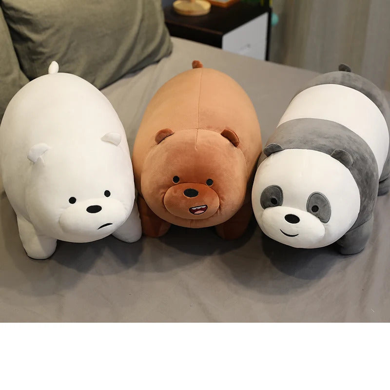Kawaii We Bare Bears Plush Toys Grizzly Panda Ice Bear We Bare Bears Stuffed Dolls We Bare Bears Plushies Figures Gifts 240515
