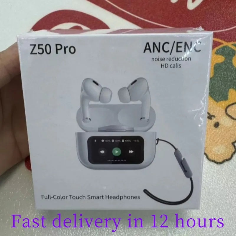Full-color touch Smart Headphone For ANC Z50 Pro Bluetooth Wireless Earphones Active Noise Cancelling Earbud bluetooth in-Ear Earphones Wireless Cha