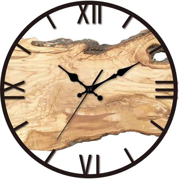 Acrylic Wood Grain Wall Clock Briefing Home Wall Clock Minimalist Design Living Room Art Wall Home Decoration Clock W240806