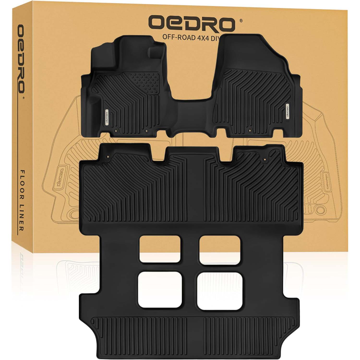 OEDRO Floor Mats for 2011-2017 Honda Odyssey, 3 Row Liner Set Car Floor Liners
