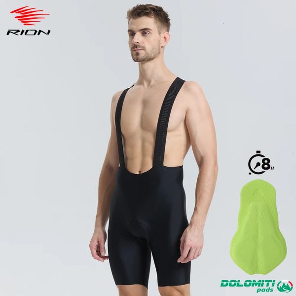 RION Men Cycling Bib Shorts Bicycle Jumpsuit Seamless Padded MTB Bike Tights Long Distance DOLOMITI 8H Riding Braces Quick Dry 241219