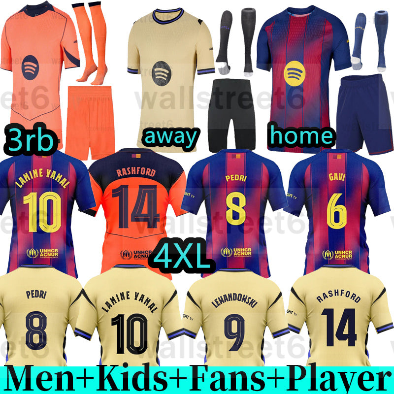 25 26 new model LAMINE YAMAL Barcelone Soccer Jerseys PEDRI GAVI Football Jersey Fan Player BarcelonaTracksuit RAPHINHA LEWANDOWSKI Home away Men Ki