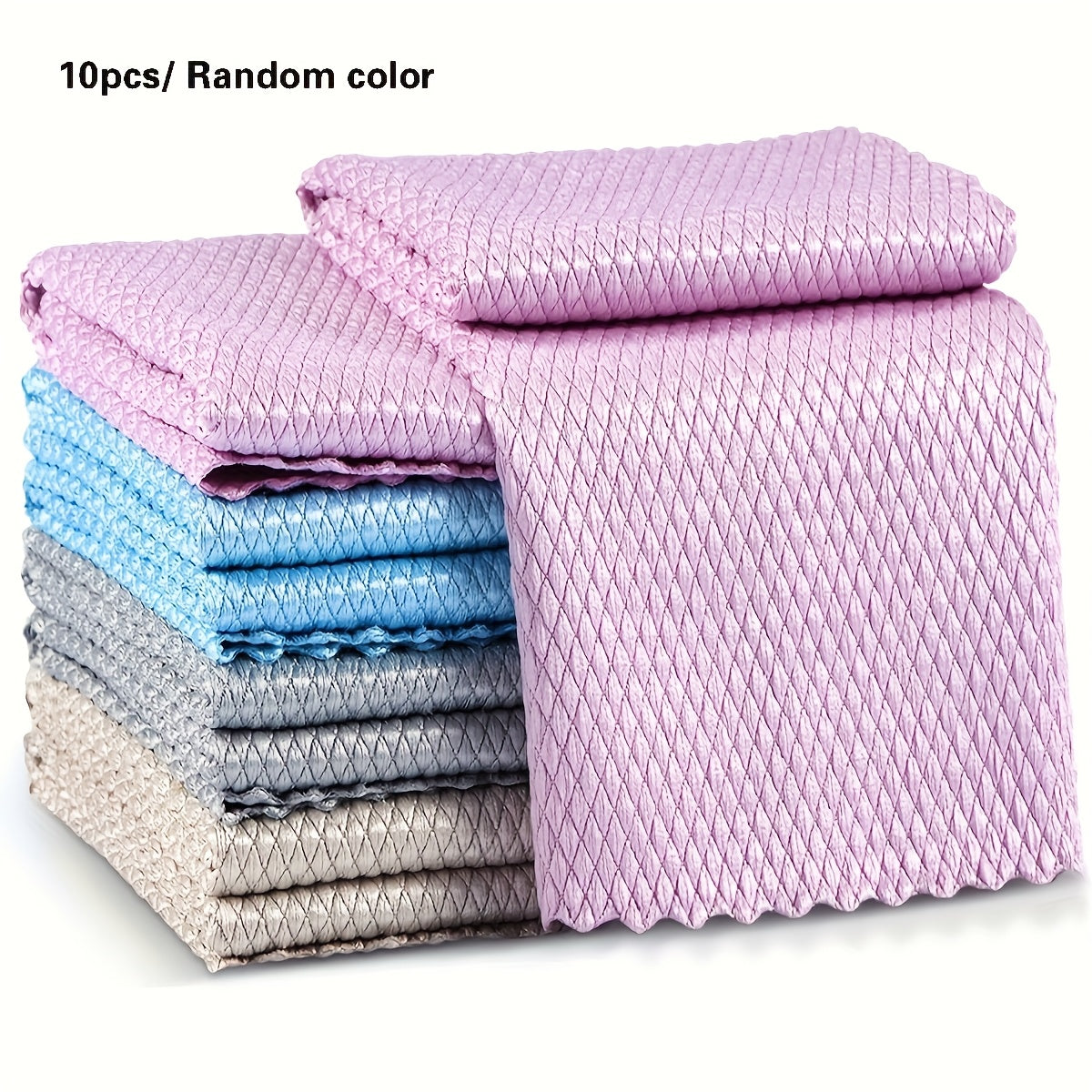 TEMU 5-10pcs 15.8"x11.8" Of Special Cleaning Cloth For Fish Scales, Glass Bowls, And Mirrors, With Strong Water Absorption And Hair Removal