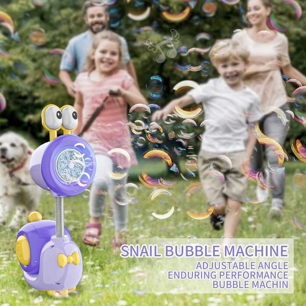 Bubble Machine Electric Snail Bubble Gun LED Light Blow Molding Automatic 20 Hole Soap Bubble Outdoor Weeding Party ToyW240902