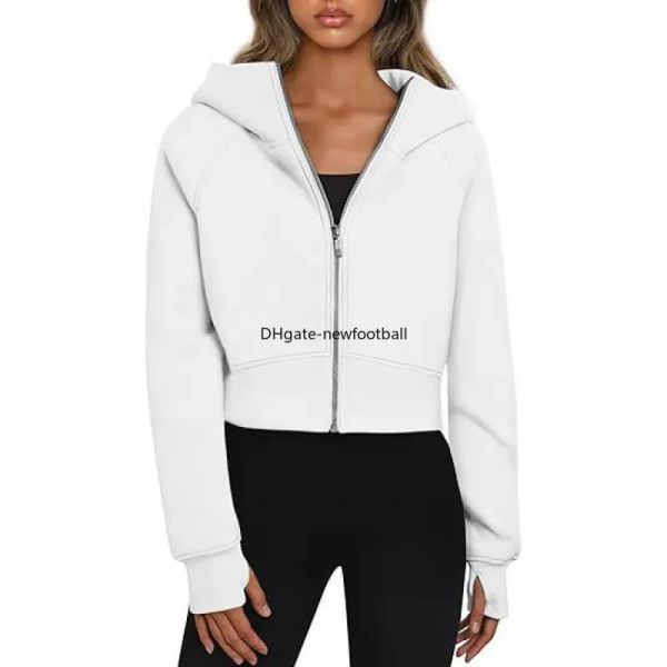 Yoga Hoodie Scuba womens Plus Velvet Thickening jackets hoodys sports half zipper terry designer sweater chothing fashion loose short clothe