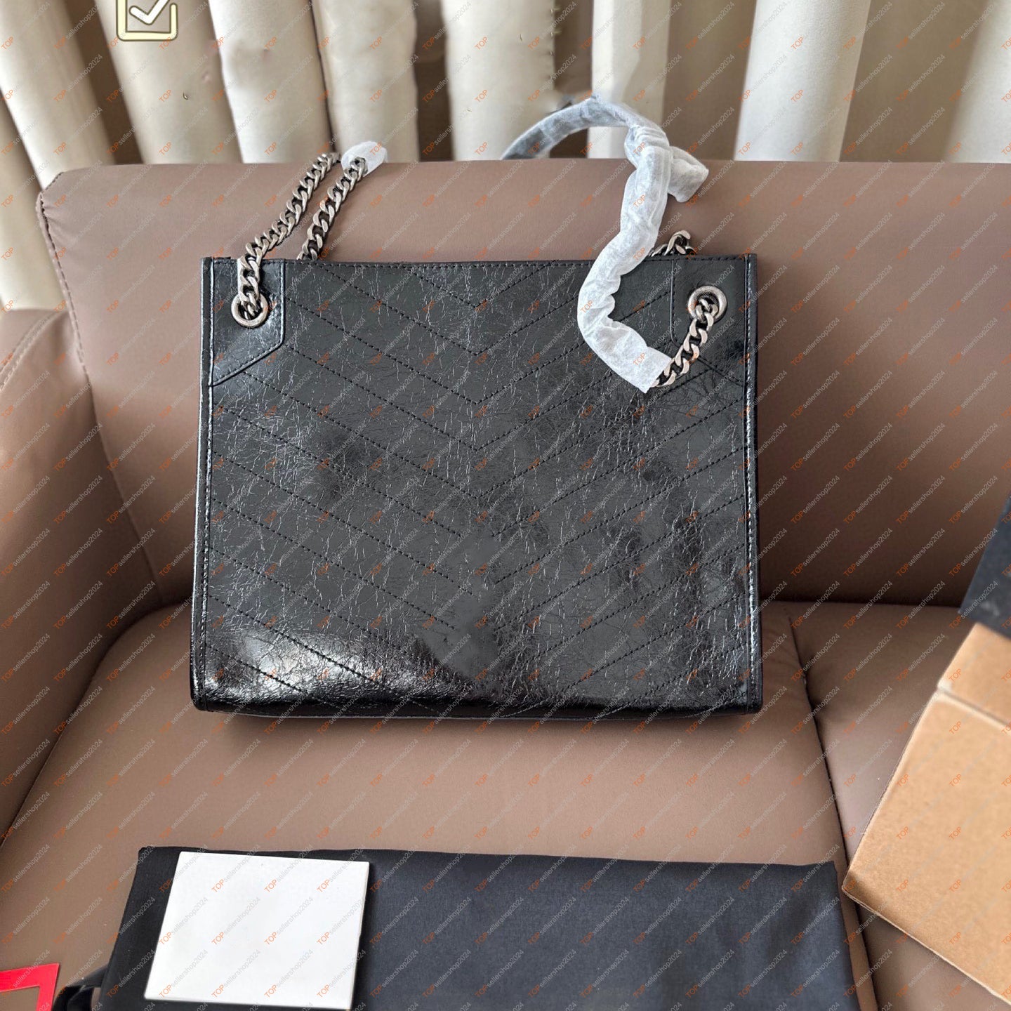 Designer Women&#039;s Niki Tote Bag High Quality Leather Large Capacity Fashion Shopping Bag V-shaped Quilted Seam Handbag Shoulder Bag