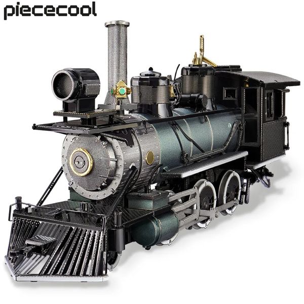 Doll House Accessories Piececool Puzzle 3d Metal Mogul Locomotive 282Pcs Assembly Model Building Kit DIY Toys for Adult 231019