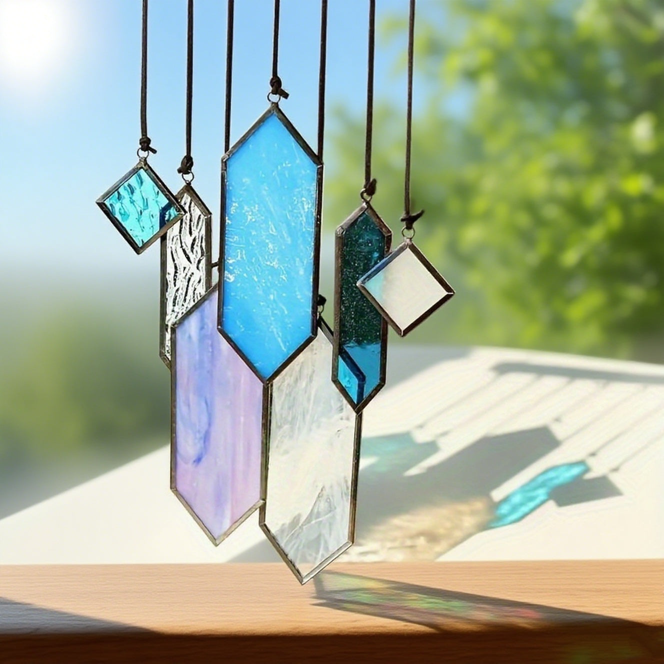 TEMU 7pcs Colorful , Colorful Glass Pendant - Artistic Wall Decoration Window Decoration - Aesthetics Home Decor, Best Gifts