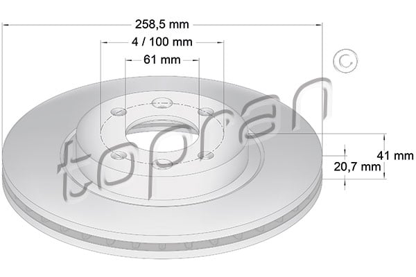 Brake Disc TOPRAN 700 180