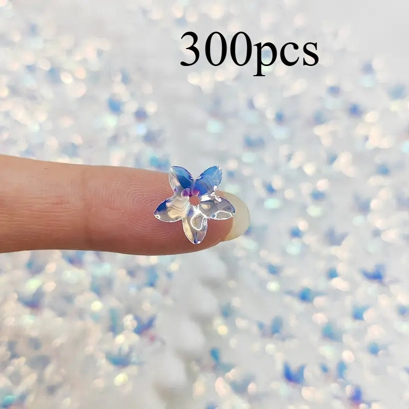 TEMU 300 Colorful Ab Acrylic 3d Flower Beads - Bohemian Style Making Supplies For Necklaces, Bracelets, Earrings & Clothing Embellishments, Vibrant