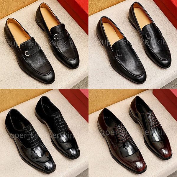 Designers Shoes Men Loafers Classic Genuine Leather Mens Business Office Work Formal Dress Shoes Fashion Brand Party Wedding Flat Shoe Size