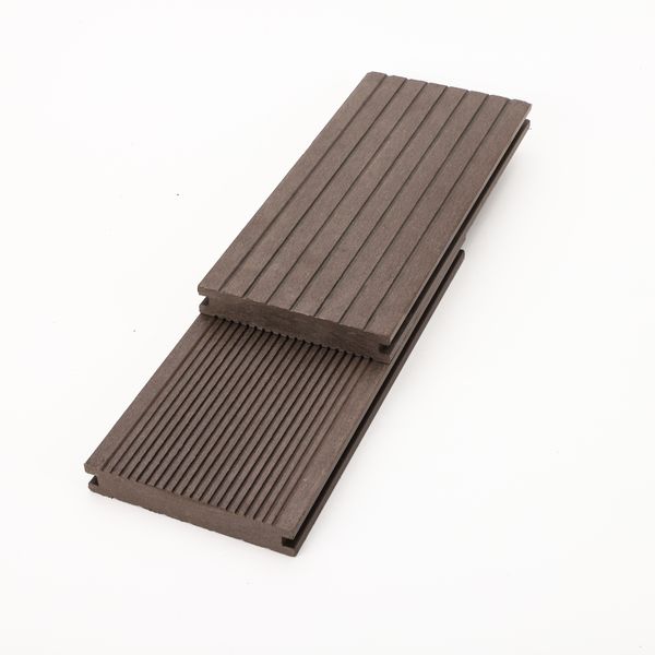 Hot outdoor waterproof striated grooves solid wood grain wood plastic flooring