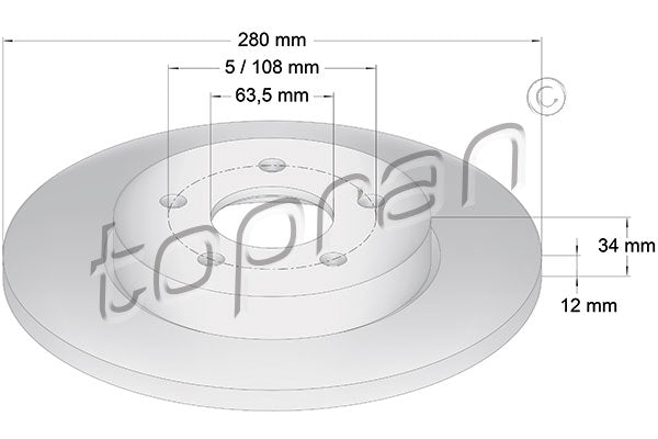 Brake Disc TOPRAN 301 957