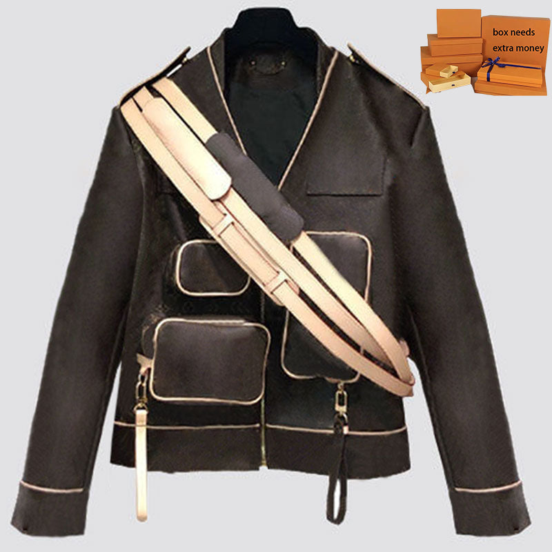 Mens Leather Jackets Fashion Winter Thick Coat Casual Windproof Jacket Stylish Womens Warm Outerwear Classic Print Jacket Women Clothing 22FW Wholes