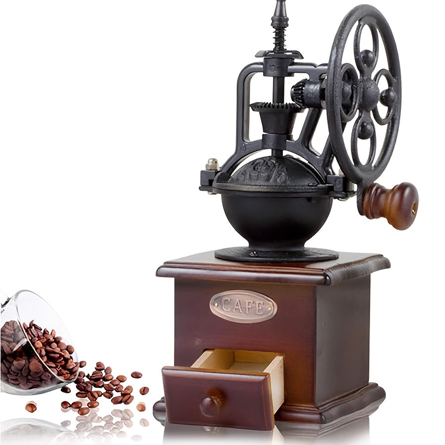 TEMU Hand-cranked Coffee Grinder, Coffee Bean Grinder, Espresso Machine, Nut Grinder, Antique Teapot Set, Coffee Accessories, Kitchen Utensils