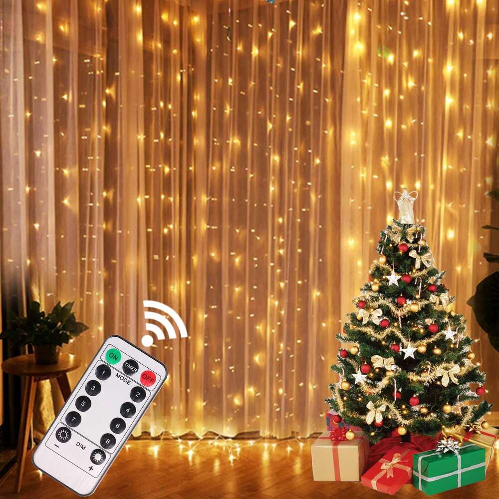 Lights Curtain Garland Merry Decorations For Home Christmas Ornaments Xmas Gifts Navidad 2024 New Year Decor