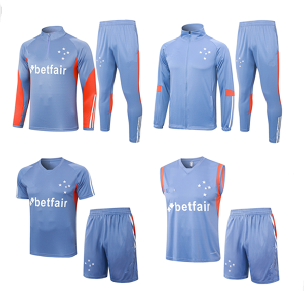 24-25 Cruzeiro Training Jersey Set Football Club Football Equipment chandal futbol survey Men kids Half Zip Sweatshirt jacket training suit