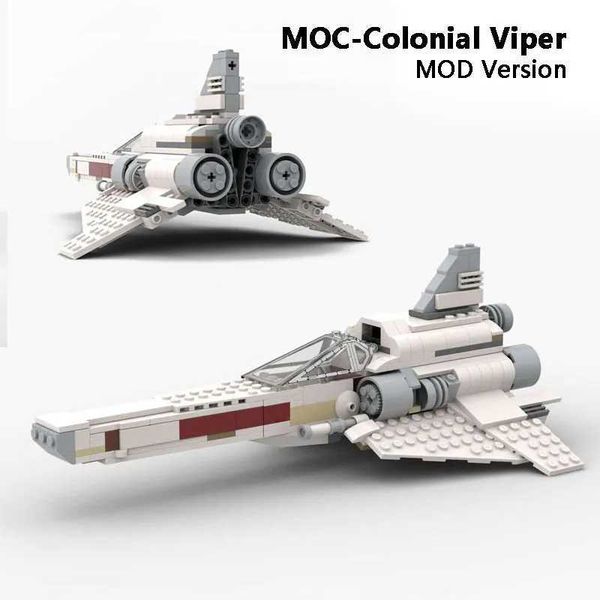 Novo Moc Spaceship Battlestar Galactica O icônico Space Colonial Viper Fighter Model Blocks Bricks Toys Gifts Boys Set W250115