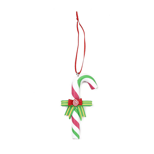 Christmas Candy Cane Handmade Polymer Clay Pendant Decorations