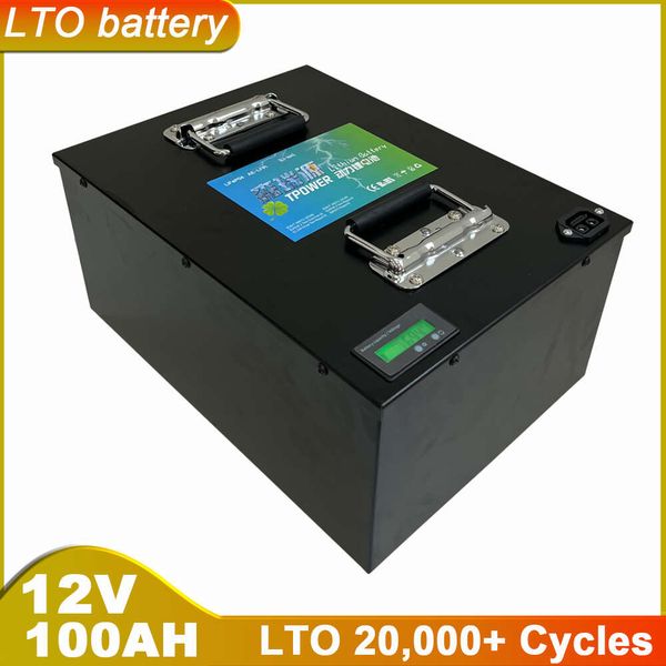 12V 100AH LTO Built-in BMS Lithium Titanate Battery For Electric Buses Cars Wheelchairs RV Forklift Crane Truck MotorCycle