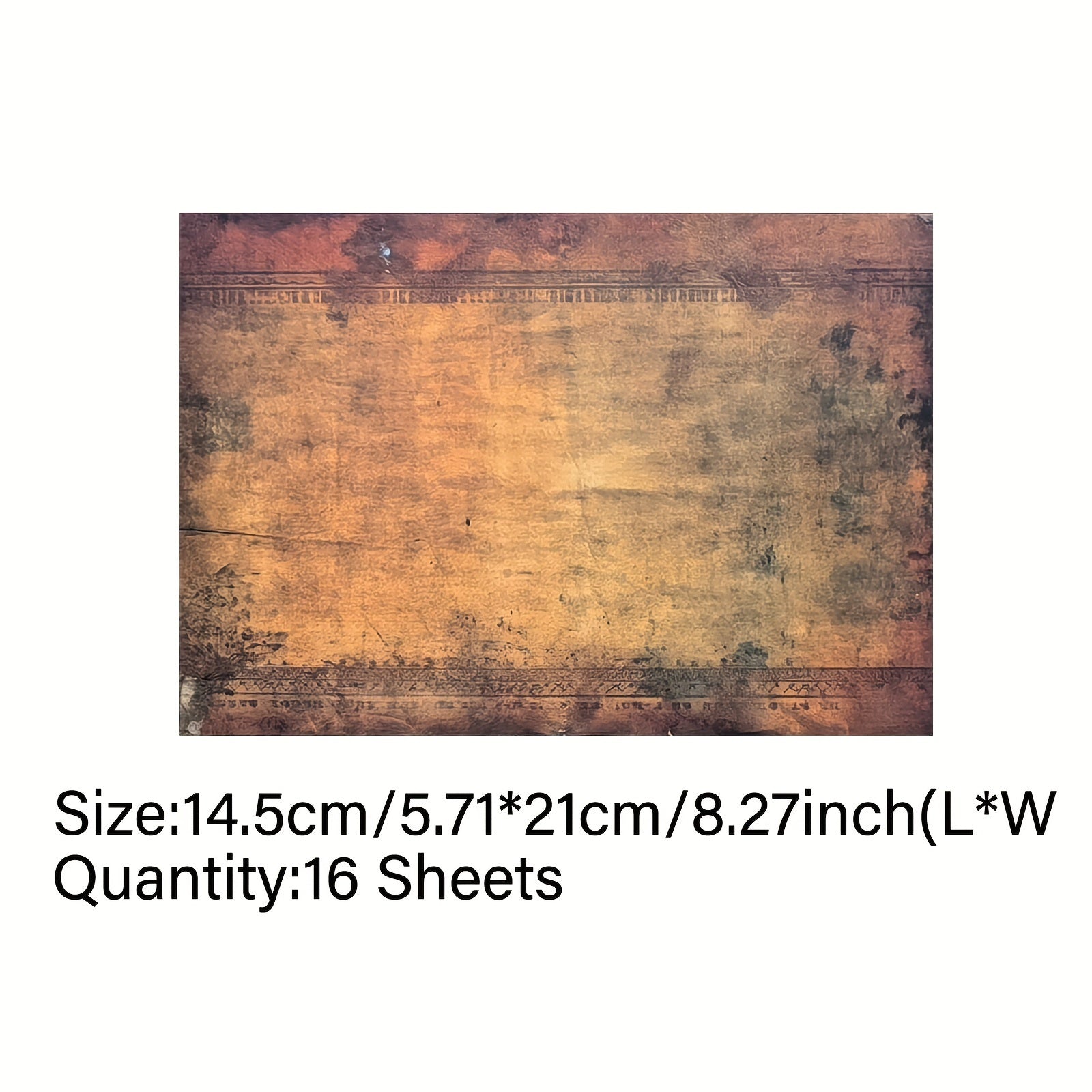TEMU Vigus 16-pack Vintage Rustic Metal Rust Design Scrapbooking Junk Journal A5 Watercolor Recyclable Art Craft Paper Sheets