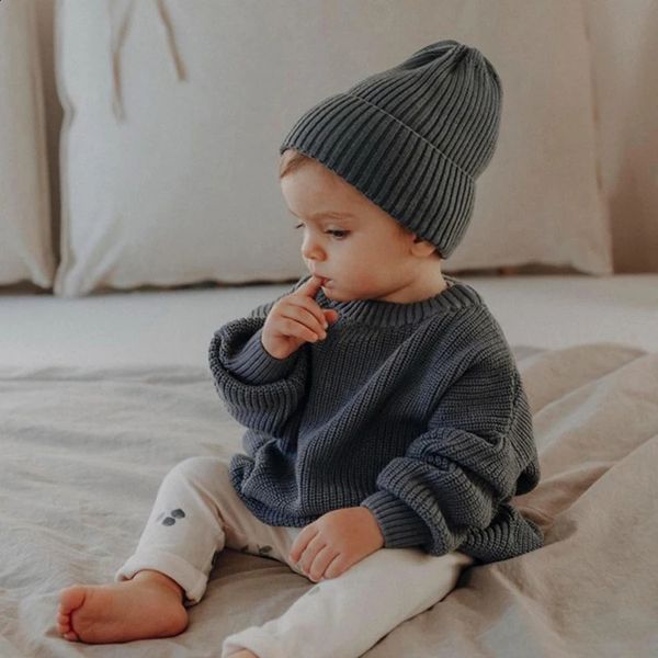 Korean Style Children Clothing Loose Casual Knitted Pullover Baby Boys Girls Sweaters Autumn Spring Infant Baby Pullover Sweater 250114