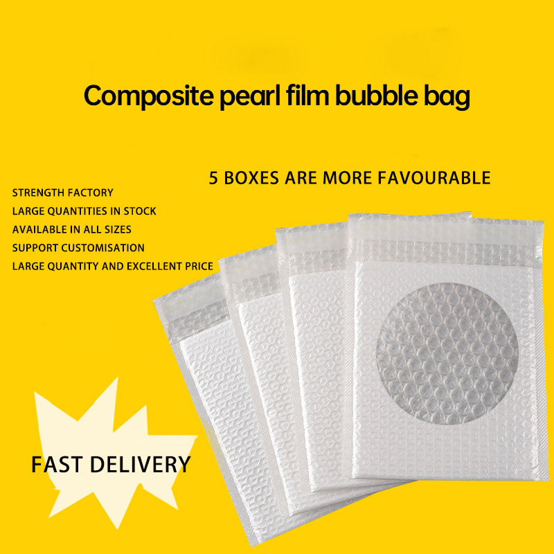 Wholesale Matte White Bubble Bag with Glitter Finish - Durable Waterproof & Anti-Shock Packing Material