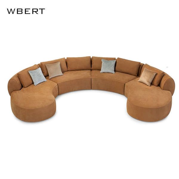 WBERT Italian Custom Semi-circle Combination Sofa Living Room Furniture Business Reception Hotel Lobby Sales Office furni