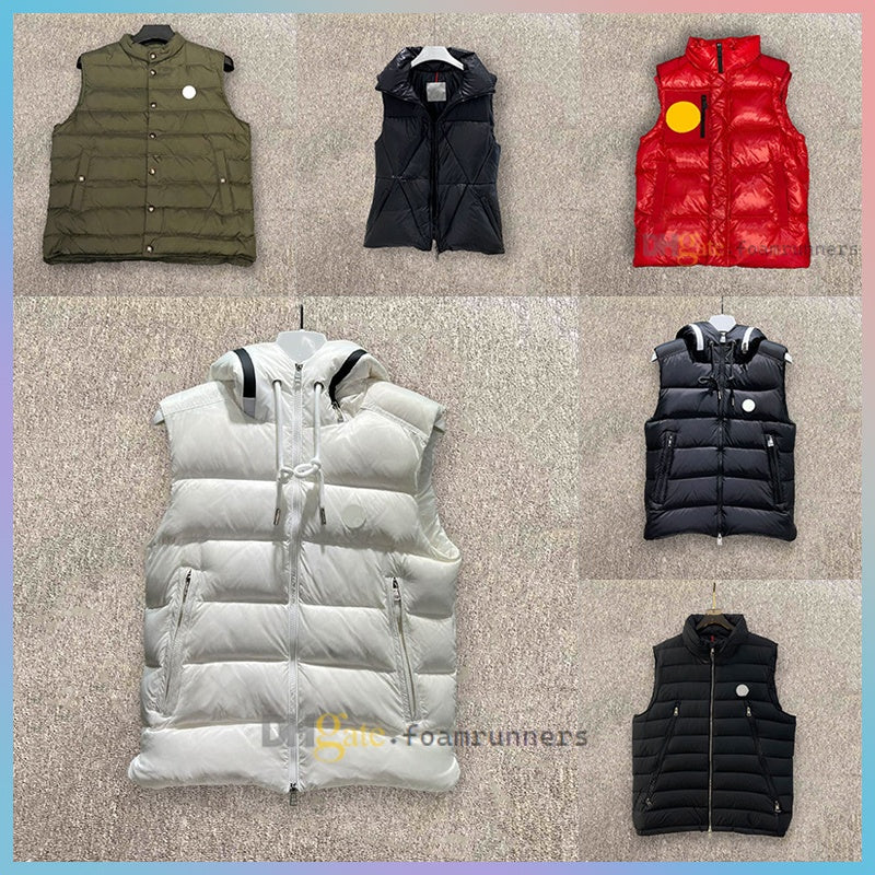 Mens Vests Designer Down Vest French Puffer Vest Womens Gilet Bomber Coats Embroidered Chest Badge With Letters Body Warmer Outerwear Windbreaker Ja