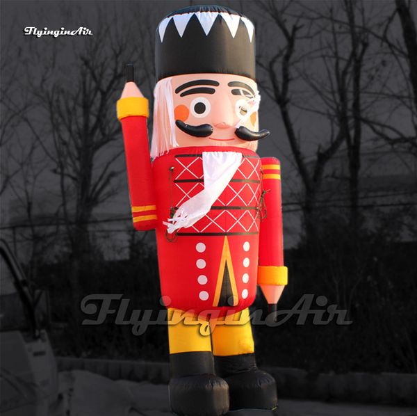 Personalized Christmas Ornaments Inflatable Nutcracker King Model Festive Red Blow Up Soldier Balloon For Indoor-Outdoor Xmas Decoration