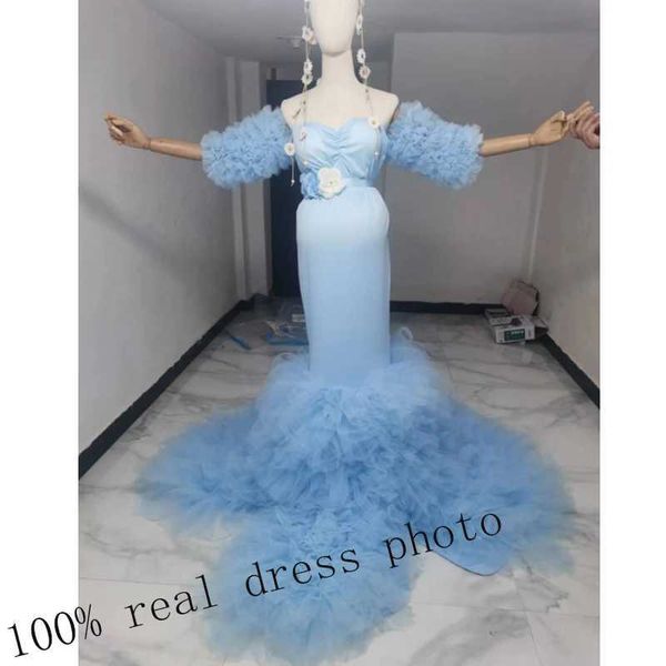 Pink Mermaid Elastic Maternity Dress Photoshoot Photography Dress Baby Shower W2410626 4