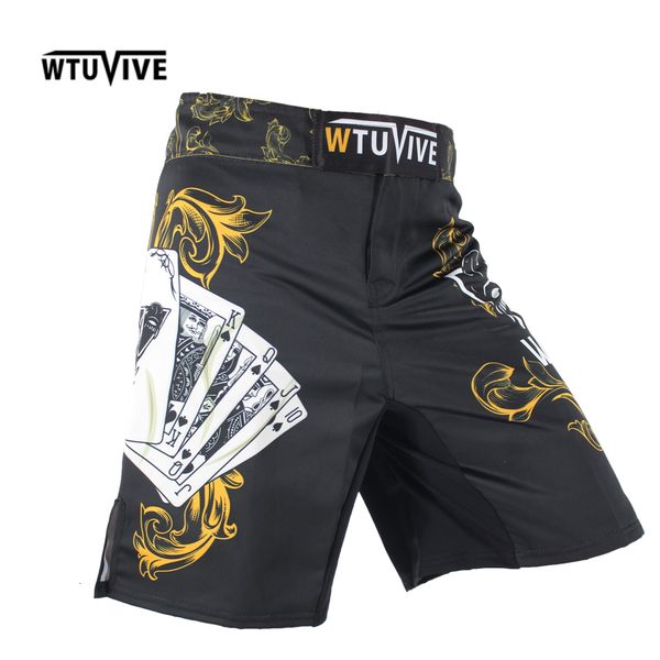 Men&#039;s Shorts WTUVIVE Men&#039;s Yellow Poker Warrior Boxing Fitness Breathing Boxing Tiger Thai Boxing 230718