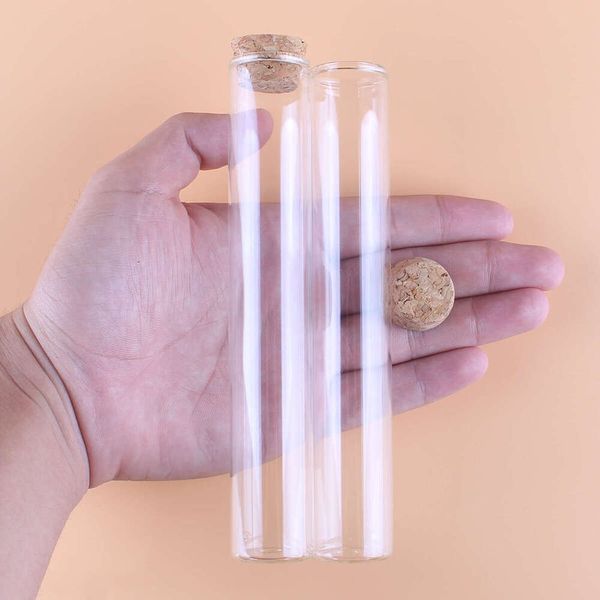 50 Pieces Diameter 22Mm Test Tubes With Cork Stopper Bottles Terrarium Glass Jars Vials DIY Wedding Crafts Favors