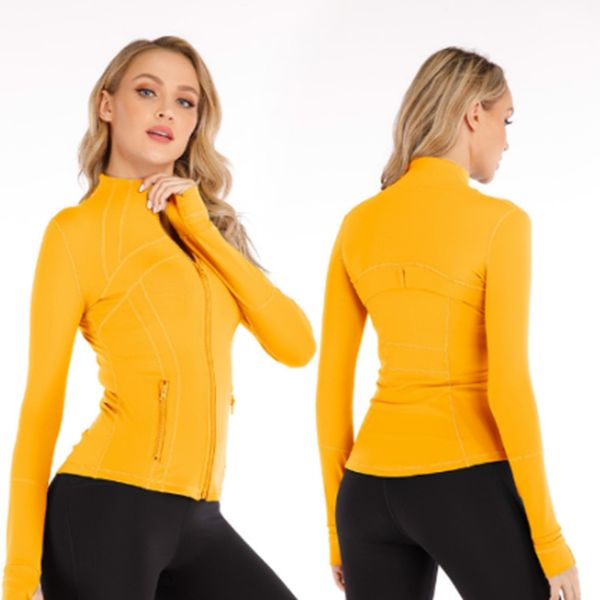 Designer Yoga Jacket Womens Define Workout Sport Coat Fitness Jacket Sports Quick Dry Activewear Top Solid Zip Up Hot Sell